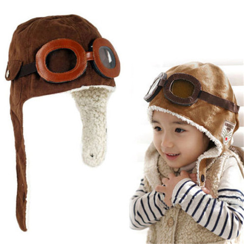 Lovely Toddlers Warm Cap Hat Beanie Cool Baby Boy Girl Kids Infant Winter Pilot Cap 2 Colors ► Photo 1/4