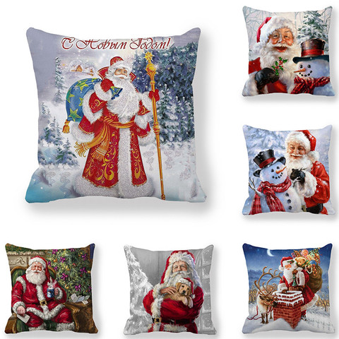 Christmas Ornaments Happy New Year 2022 Merry Christmas Decorations for Home Navidad Natal Home Decor Cushion Cover 45x45cm ► Photo 1/6