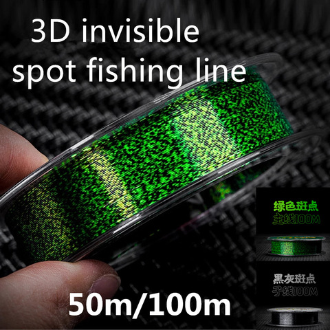50m/100m Invisible Fishing Line Speckle Carp Fluorocarbon Super Strong Spotted Sinking Nylon Fly Fishing Lines 0.12-0.50mm ► Photo 1/6