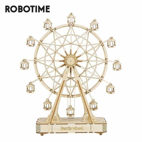 Robotime DIY Rotatable 3d Wooden Puzzle Music Box Ferris Wheel For Gifts ► Photo 1/6