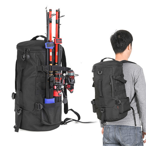 Rompin Fishing Bag Portable Backpack Fishing Tackle Storage Rod Holder Tools Carrier 23L Big Capacity Multipurpose Outdoor Bag ► Photo 1/6