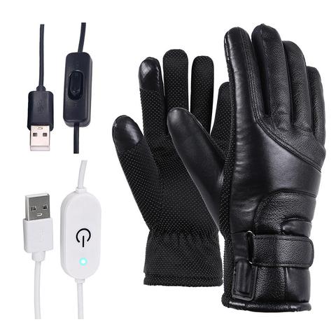 Motorcycle Electric Heated Gloves Windproof For Cycling Skiing Winter Warm Heating Gloves USB Powered For Men Women Sports Ski ► Photo 1/6