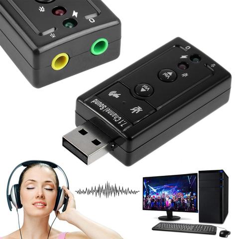 Mini USB 2.0 3D Virtual 12Mbps External 7.1 Channel Audio Sound Card Adapter Audio Sound Card Adapter Portable Mini USB 2.0 ► Photo 1/6