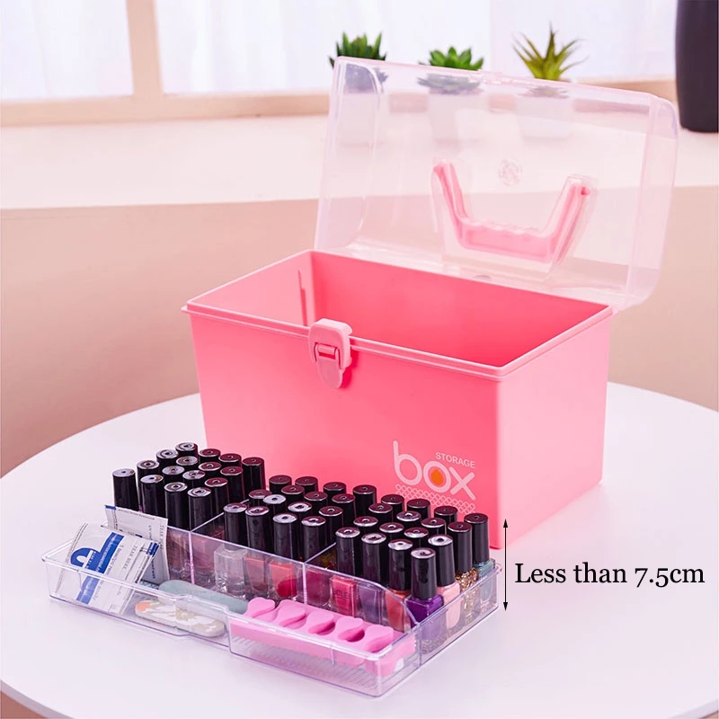 Wooden Storage Box For Desk Manicure Tools Nail Art Brushes Pens Holder  Double Layer Nail Polish Makeup Cotton Piece Organizer - Manicure Tools -  AliExpress