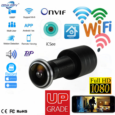 1080P Security Wireless Eye Door IP Camera Gate Yard Smart Cabinet Wide Angle FishEye Lens Mini Peephole CCTV P2P Onvif Icsee ► Photo 1/6