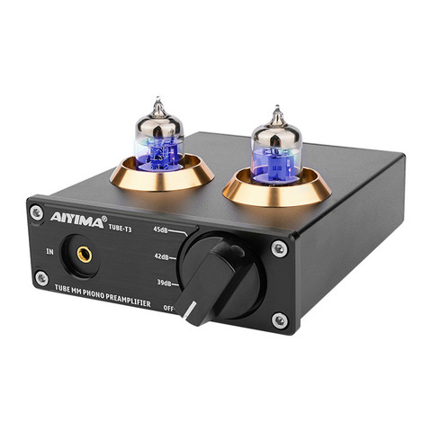 AIYIMA HiFi 6J2 Tube MM Phono Preamplifier Record Player Stereo Audio Preamp Amplifier Turntable Phonograph 12V Power Supply ► Photo 1/6