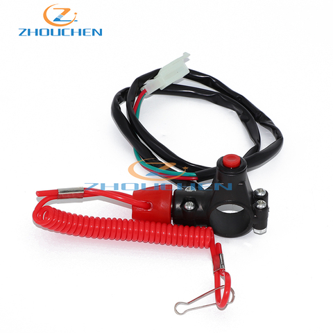 Off  Tether Safety Stop Kill Switch Push Button For 2 Stroke Mini Moto Dirt ATV Quad 4 Wheeler Minimoto Pocket Bike ► Photo 1/5