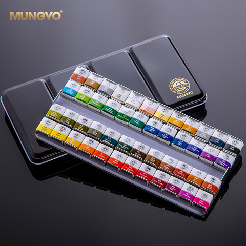 12/24/48 Colors MUNGYO Watercolor Paint Sets Acuarela Solid Water Color Metal Box Oil Painting Pigment for Student Art Supplies ► Photo 1/6