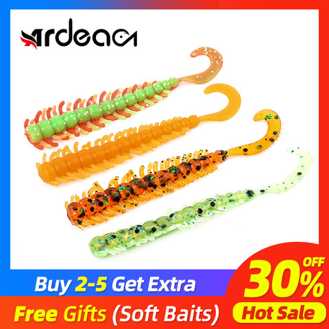 Ardea Soft Lure 50mm 0.5g Artificial Worm Curly Swimbait Tail Double Color Silicone Bait Rotate Wobblers Fishing Tackle ► Photo 1/6