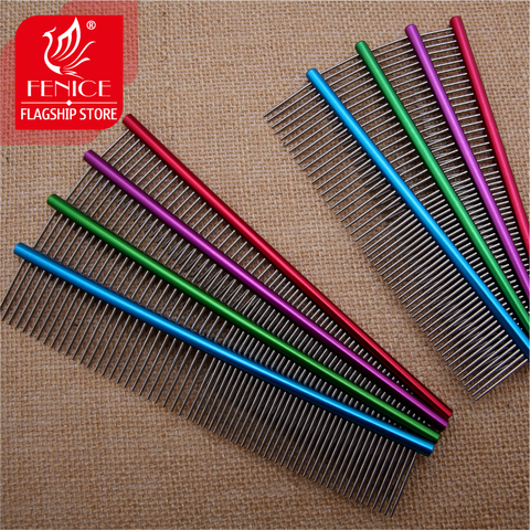 Fenice High Quality Dog Comb in Hair Combs Professional Steel Grooming Comb Dog Cat Cleaning Brush ► Photo 1/5