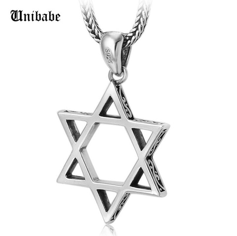 S925 Sterling Silver Hexagonal Star Pendent Men And Women Pure Silver Star Keychain Pure silver Pendant Pure ► Photo 1/5