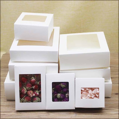 10pc Mulit size window box jewelry packing box white big gift package box wedding candy favors decoration box party suppiles ► Photo 1/6