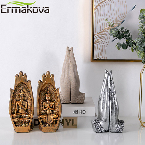 ERMAKOVA 2Pcs Buddha Statue Hands Sculptures Monk Figurine Tathagata India Yoga Fengshui Home Decoration Accessories ► Photo 1/6