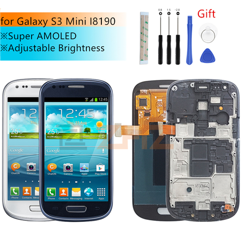 Super AMOLED for samsung galaxy s3 mini lcd Display Touch Screen Digitizer assembly GT-i8190 i8195 i8200 screen repair Parts ► Photo 1/6