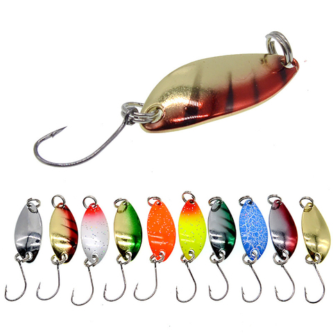 10Pcs/6Pcs Copper Spoon Bait 2.5G 32mm Metal Fishing Lure With Single Hook Hard Bait Lures Spinner Winter Ice Fishing ► Photo 1/6