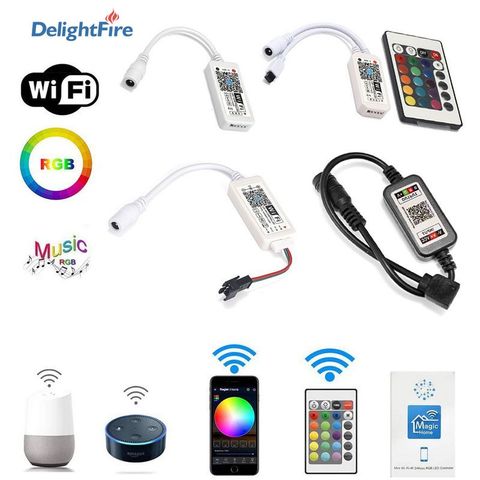 WIFI RGB RGBW Controller DC 5V 12V 24V Music Controller 16 Million Colors Magic Home WiFi LED Controller For RGB RGBW LED Strip ► Photo 1/6