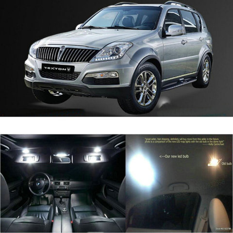 LED Interior Car Lights For SsangYong rexton w room dome map reading foot door lamp error free 10pc ► Photo 1/5
