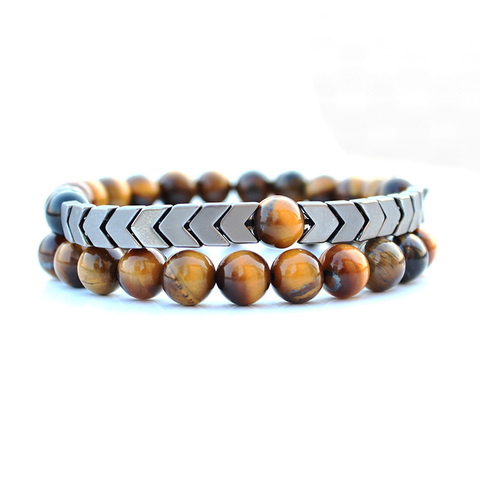 Tiger eye stone bracelet set bracelets for women pulseras jewellery men bracelet femme 2022 beaded braclets heren armband new ► Photo 1/6