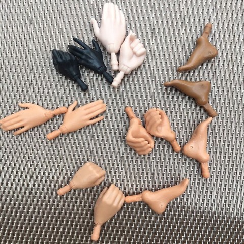 Original Babi Doll Replacement Hands Feet DIY Assembling Doll Accessories Brown Beige Black Big Click 1/6 Size Doll Parts ► Photo 1/6