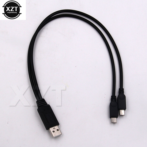 2 in 1 USB Male to 2x Micro Y Splitter Data Transfer Charging Cable USB2.0 for for Android Smartphones Tablet Dual Micro USB ► Photo 1/4