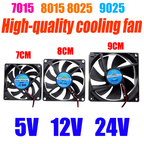 computer cooling fan  7CM 8CM 9CM 7010 7015 8015 8025 9025 90*90*25MM 5V 12V 24V 2Pin USB Blower Fan Turbo Brushless ► Photo 1/1