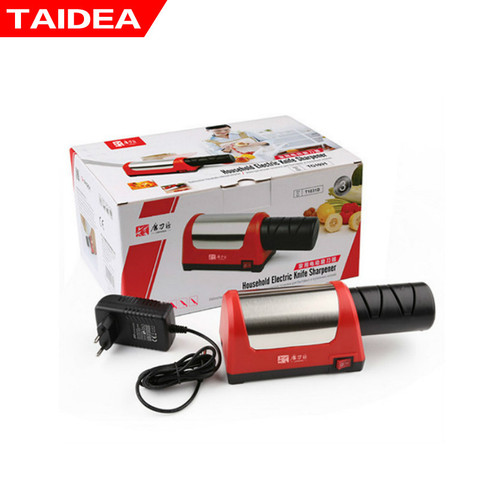 TAIDEA Sharpening Stone Two Stages Diamond Kitchen Knife 2 Slot Electric Diamond Steel Ceramic Home Knife Sharpener ► Photo 1/6