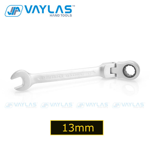 VAYLAS 13mm Dull Polished Combination Wrench Flexible Head 72T Ratchet and Open End High Torque Spanner Repair Hand Tool ► Photo 1/1