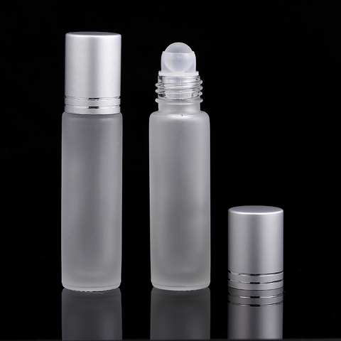 1pc10ml Thick Frosted Glass Roll On Essential Oil Refillable Empty Perfume Bottle 10cc Stainless Glass Roller Ball Free Shipping ► Photo 1/6