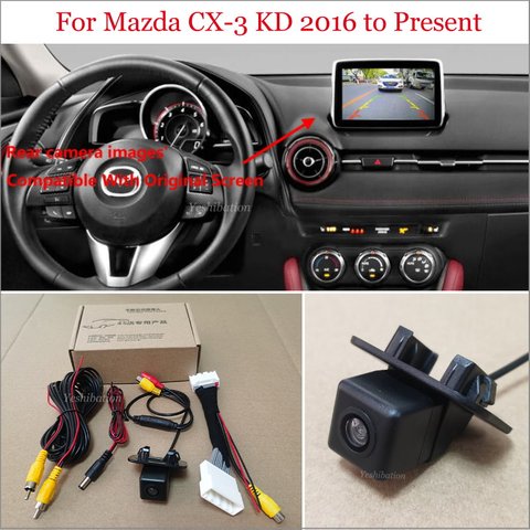 Yeshibation Car Rear View Camera For Mazda CX-3 CX3 CX 3 KD 2016 to Pr - Back Up Reverse Camera RCA & Original Screen Compatible ► Photo 1/6