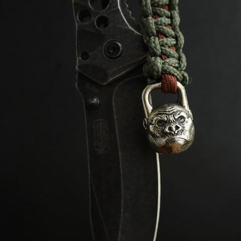 knife bead, paracord bead, string, string bead,  burned, burned bead . ► Photo 1/3