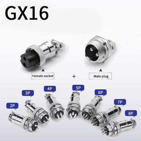 1set GX16 2-10 Pin Male & Female 16mm L70-78 Circular Aviation Socket Plug Wire Panel Connector Free Shipping  butt plug ► Photo 1/4