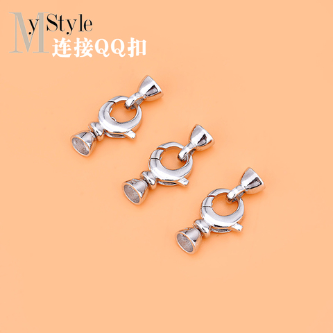 Jewelry DIY accessories material S925 Sterling Silver versatile QQ buckle connecting buckle leather rope red rope closing buckle ► Photo 1/6
