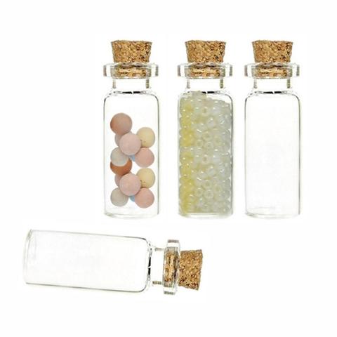 SAE Fortion 4Pcs 20*50MM 10 ML Mini Glass Bottles Empty Jars Accessories With For DIY Craft Decoration Sample Stoppers Cork C2H5 ► Photo 1/6