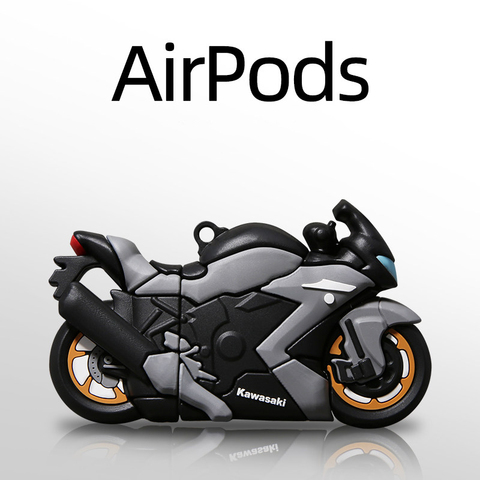 Motorcycle For AirPods 1 2 Case Cool 3D Box Fashion Racing Car Soft Silicone Wireless Bluetooth Earphone Protective Cover ► Photo 1/5