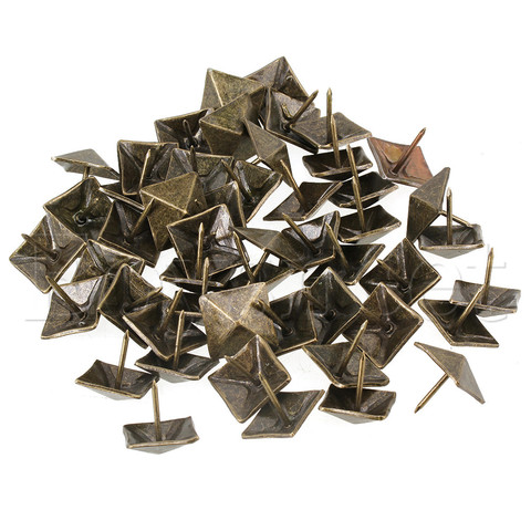 10 x Bronze Furniture Decorative Nails Upholstery Tacks Square Studs 19x21mm ► Photo 1/3