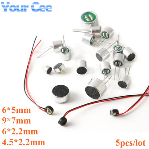 5pcs Microphone 6*5mm 9*7 4.5*2.2 6*2.2mm MIC Condenser Electret Microphone Pickup 6x5mm 9x7mm 4.5x2.2mm 6x2.2mm MP3 Accessories ► Photo 1/6