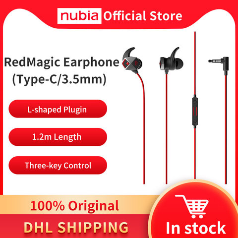 100% Original Nubia RedMagic Gaming Earphone Type-C Earbuds 3.5mm Earphone Nubia Headset For RedMagic 5S 5G ► Photo 1/4