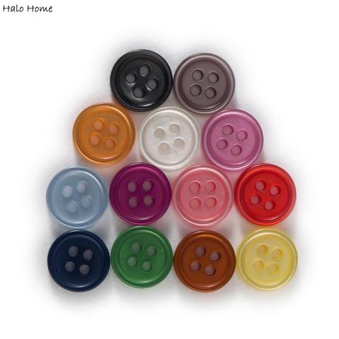 100pcs 4 Hole Pearl Resin Buttons Sewing Scrapbooking Clothing Home Crafts Handmade Accessories Card Making DIY Decor 10-15mm ► Photo 1/3