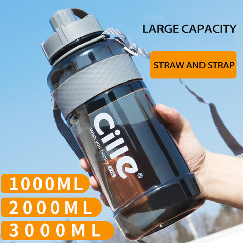 1L 2L 3L Large Capacity Sports Water Bottles Portable Plastic Outdoor Camping Picnic Bicycle Cycling Climbing Drinking Bottles ► Photo 1/6
