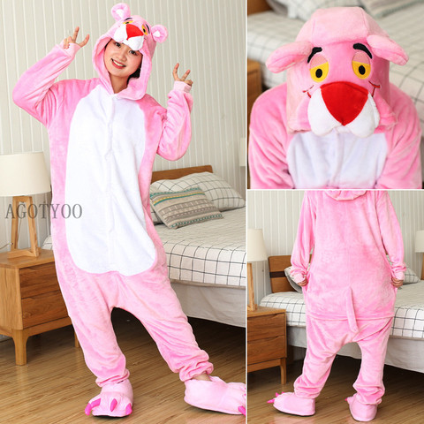 Unicorn Pajamas Sets Flannel Cute Pink Panther Animal Pajamas Women Winter Unicornio Pyjamas Sleepwear Homewear Cosplay Costume ► Photo 1/6