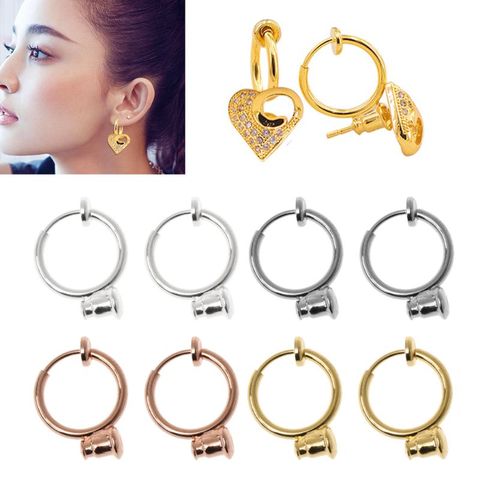 1 Pair Clip On Hoop Earring Converters No-pierced Turn Any Stud Into A Clip-On ► Photo 1/6