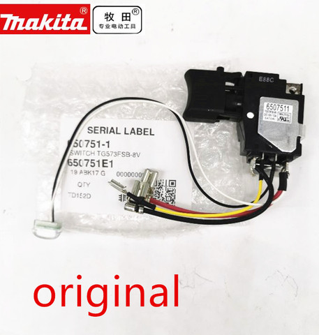 18V switch for Makita 650751-1 TD152D DTD152 DTD152Z DTD152RME DTD152RFE 6507511 XDT11 ► Photo 1/2