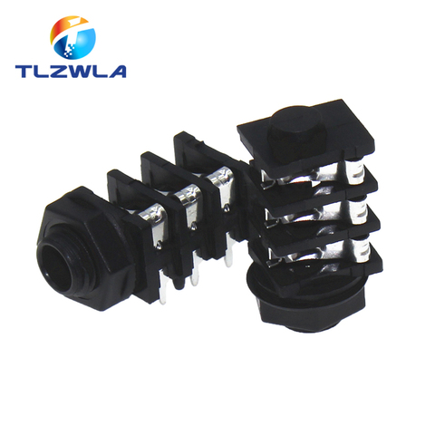 5pcs 6.35mm/6.35 Stereo Audio Microphone Female socket/Jack Connector 6PIN ► Photo 1/4