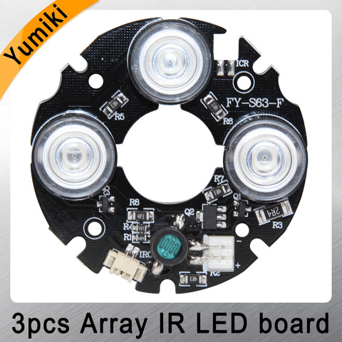 Yumiki 3pcs array IR led Spot Light Infrared 3x IR LED board for CCTV cameras night vision (53mm diameter) ► Photo 1/4