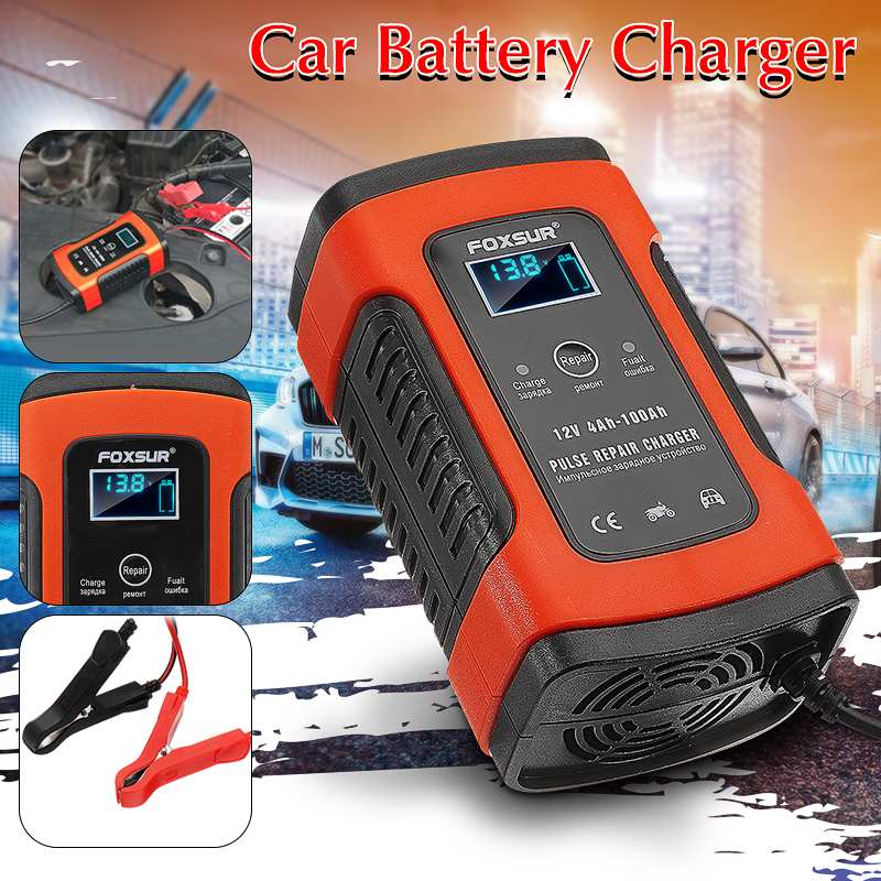 Full Automatic Car Battery Charger 110V to 220V To 12V 6A Intelligent Fast Power Charging Wet Dry Lead Acid Digital LCD Display ► Photo 1/6
