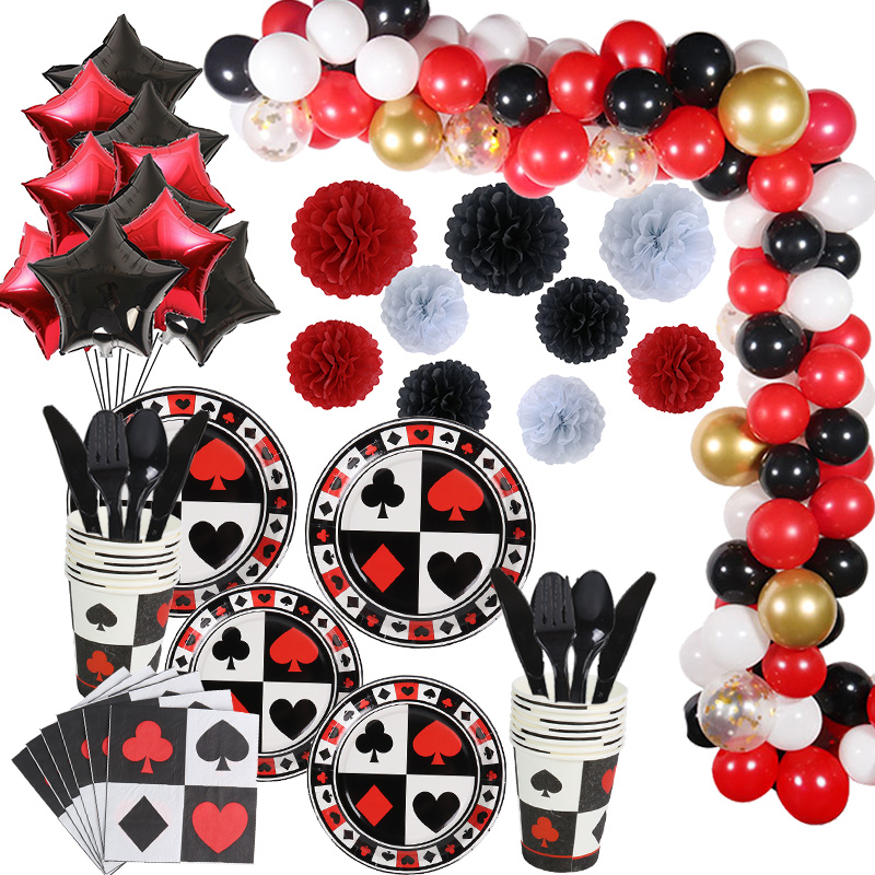 Casino Theme Party Decoration Poker Disposable Tableware Magic