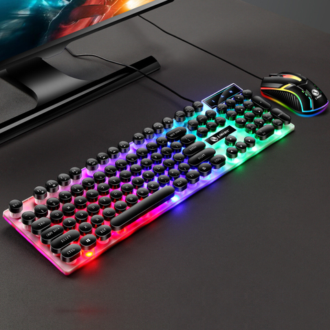 Gtx300 Punk Keyboard and Mouse Set USB Wired Retro Backlit Keyboard Game Suspended Keyboard and Mouse Set ► Photo 1/5