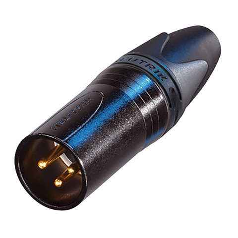 1pcs Switzerland Neutrik NC3MXX-B 3 pole XLR male cable connector with black metal housing and gold contacts. ► Photo 1/4