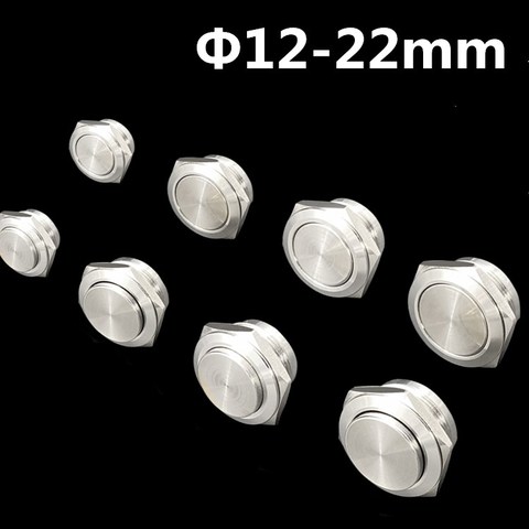 12mm 16mm 19mm 22mm Microtravel Stainless Steel Push Button Switch Self-reset/Momentary Normal Open 24V Height 14.5mm ► Photo 1/4