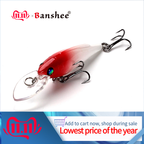 Banshee 55mm 3.7g Freshwater Fishing Lure K223 Small Mouth Bass Perch Bluegill Tourt Shallow diving Jerkbait Minnow Crankbait ► Photo 1/6